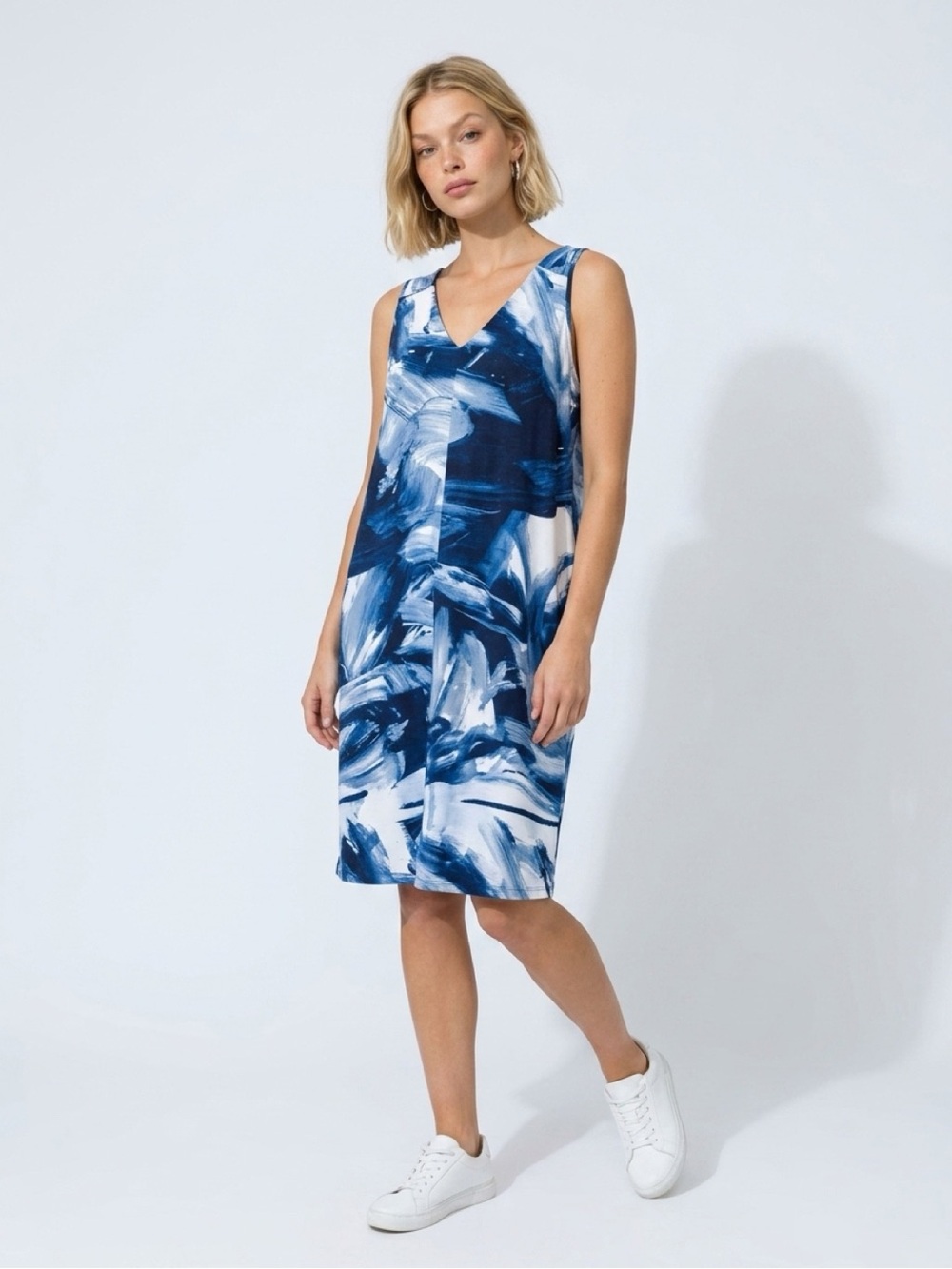 MarlaWynne Abstract Blue and White Maxi Dress